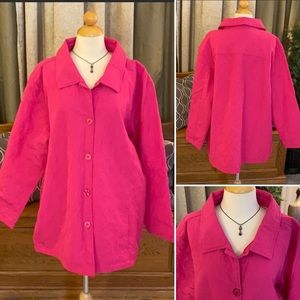 Kim Rogers Todays Woman Pink Jacket Textured 2X